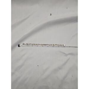 925 Figaro Cable Chain Link Sterling Silver Italian Bracelet 8 Inch 32.7 Grams